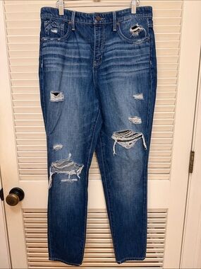 Buckle Black Distressed Mom Jeans, Size 29, Good Condition